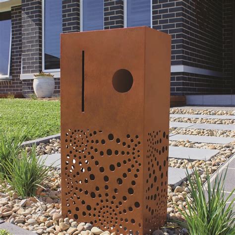 corten steel letter boxes australia|rusted metal letterbox.